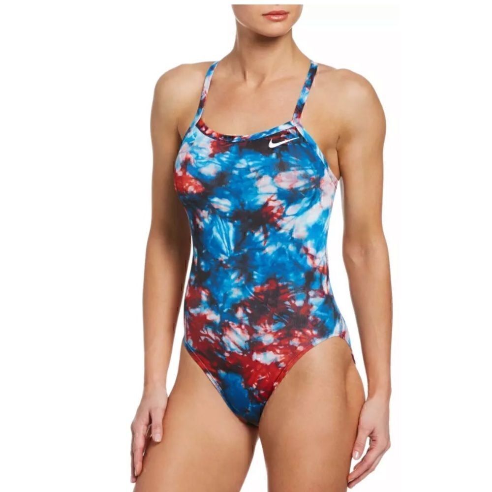 Nike Women's Hydrastrong Tie Dye Crossback One Piece Swimsuit